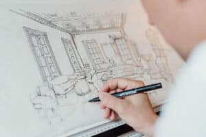 hand sketching interior design