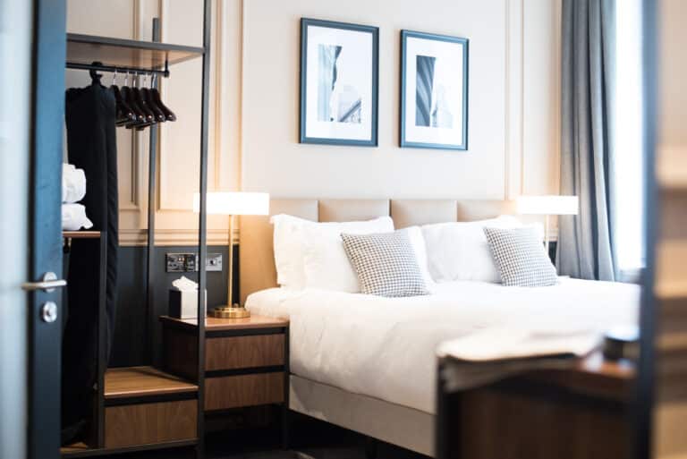 sustainable hotel bedroom